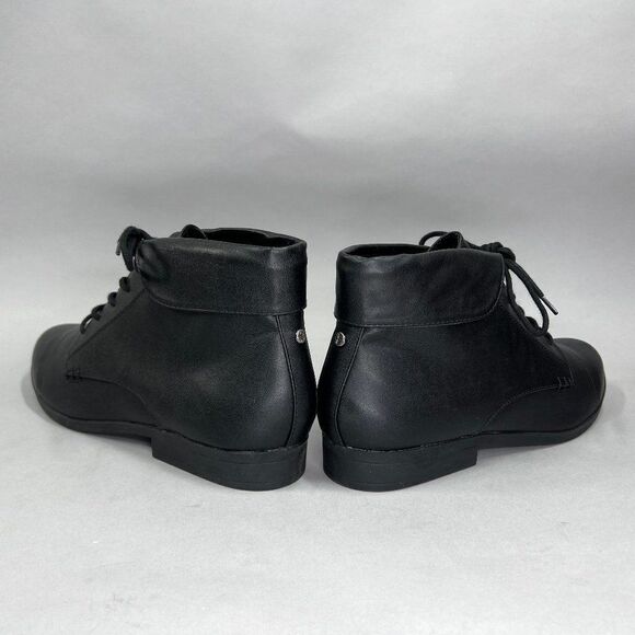 London‎ Fog Clora Boots Girls Size 11 Black Leather Lace Up Ankle Booties - Picture 6 of 11